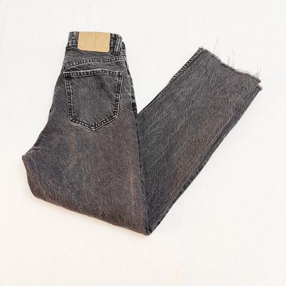 Zara Distressed Denim Vintage Black Jeans Size 0 - Picture 3 of 7